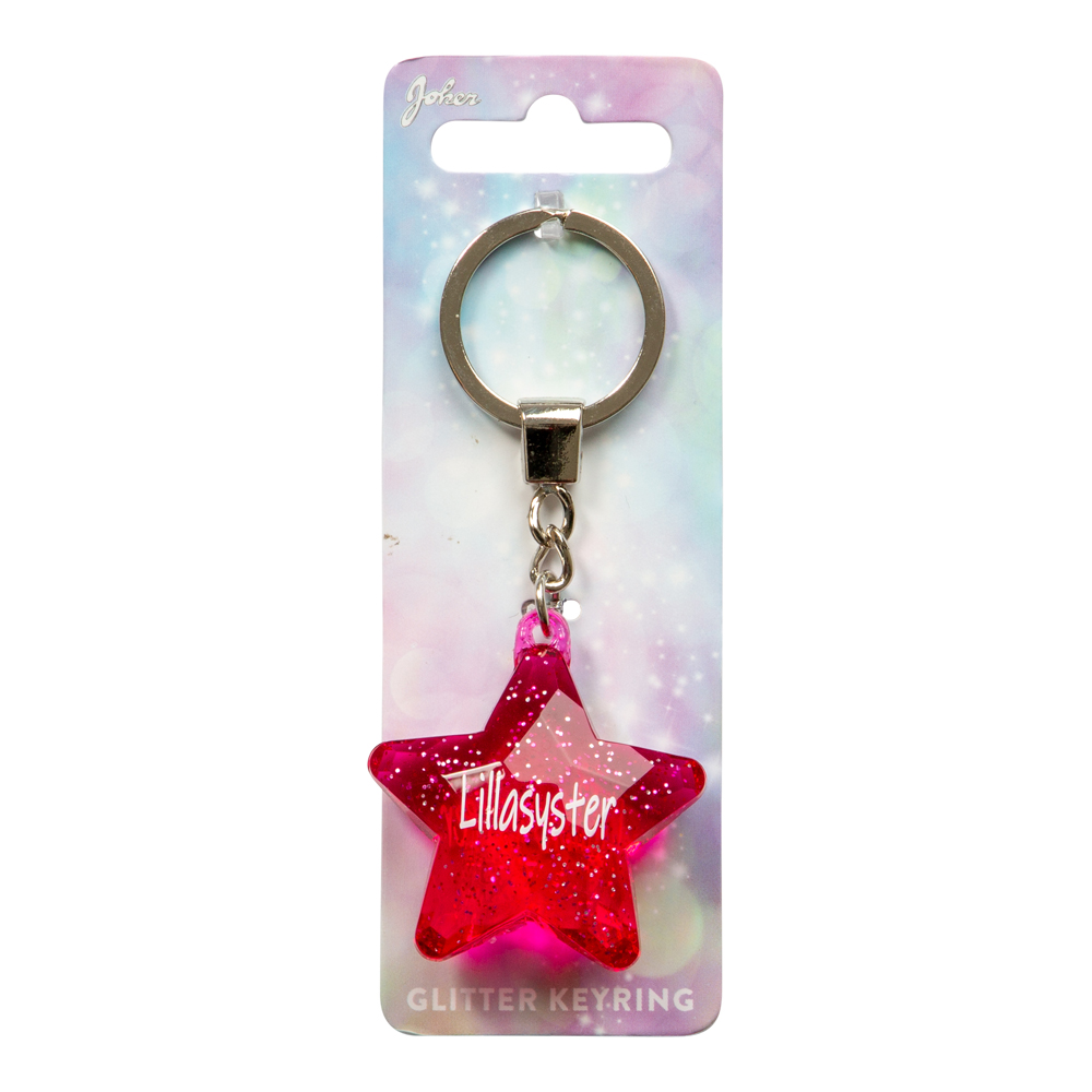 Nyckelring Glitter Star Lillasyster
