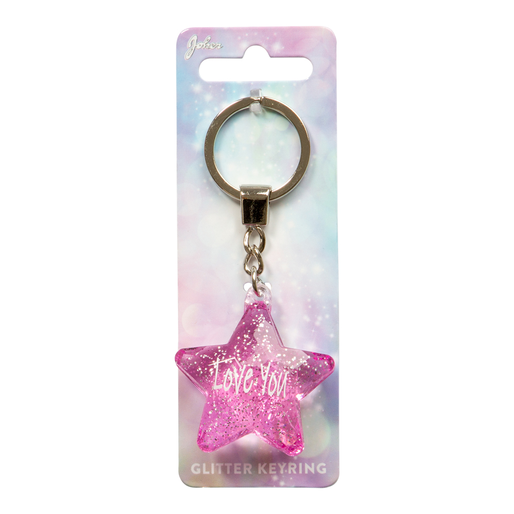 Nyckelring Glitter Star Love You