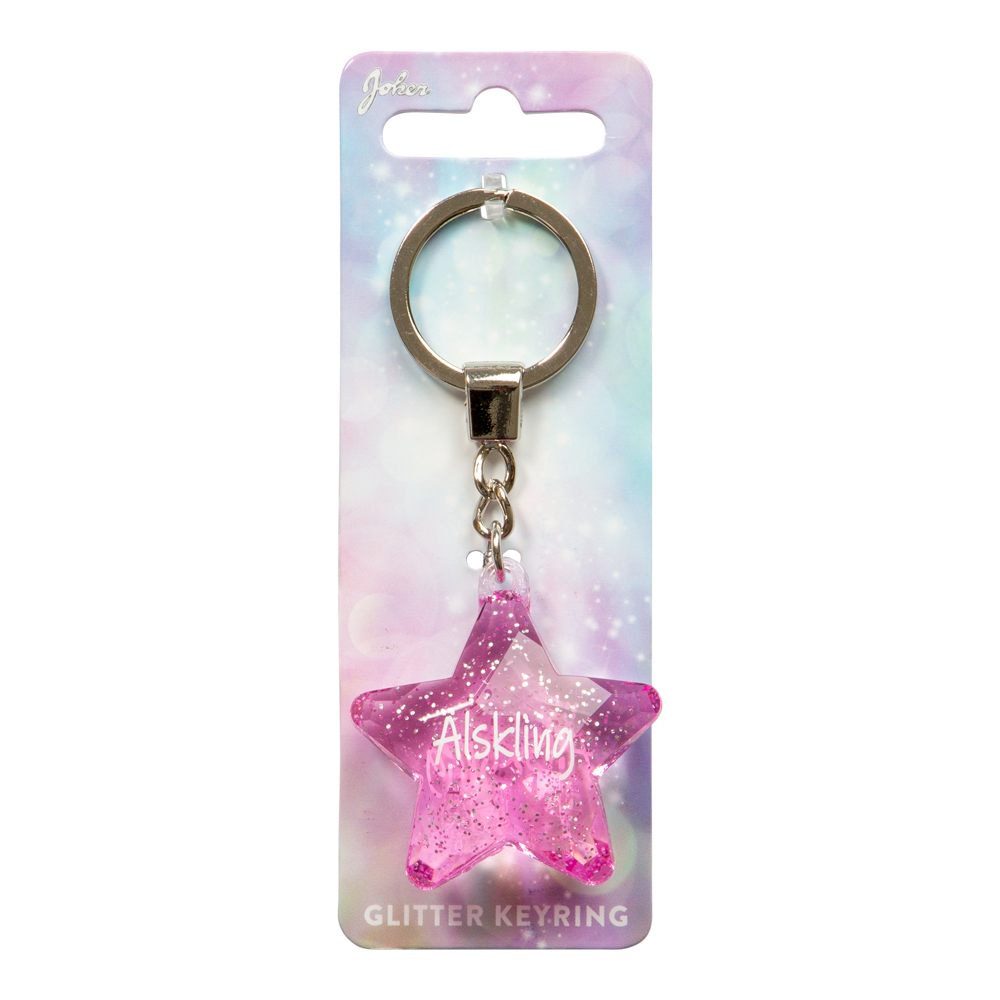 Nyckelring Glitter Star Älskling