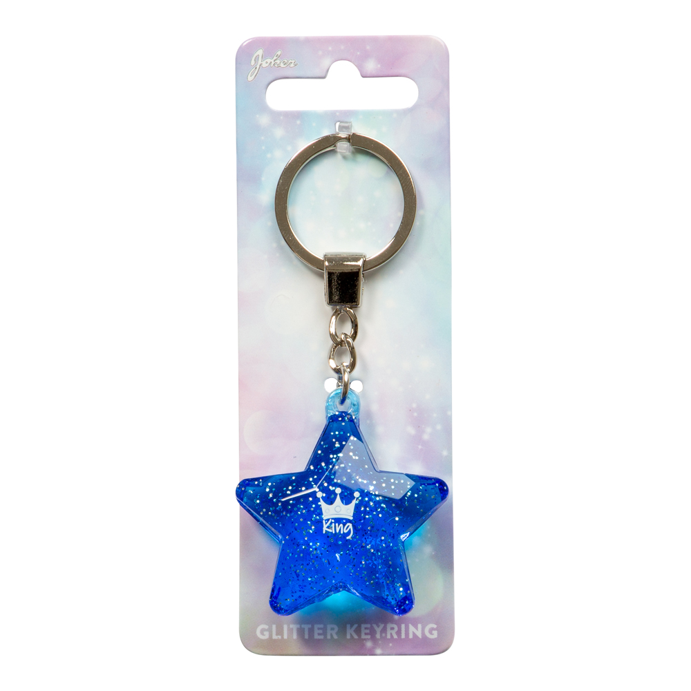 Nyckelring Glitter Star King