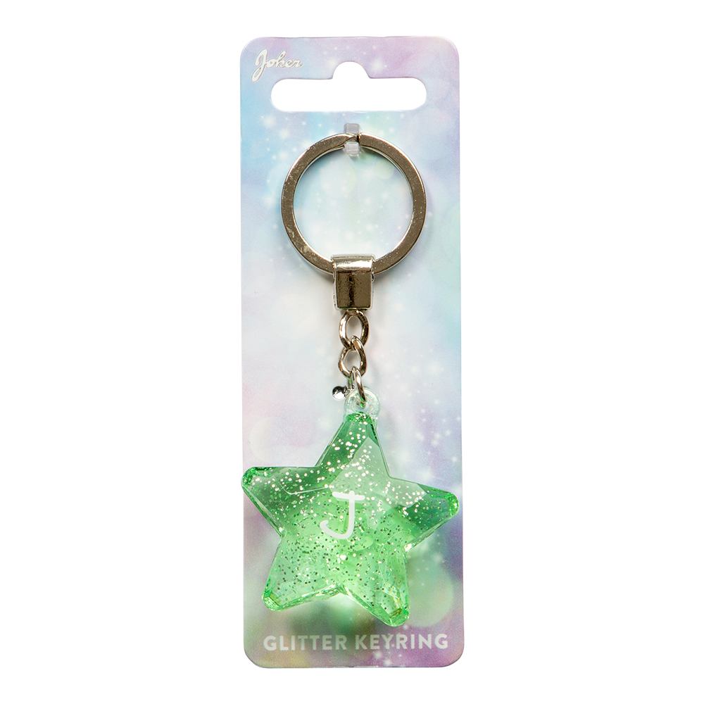 Nyckelring Glitter Star J