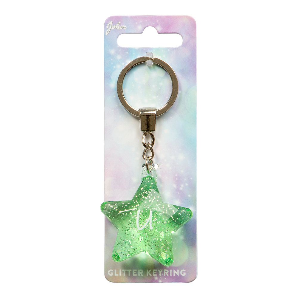 Nyckelring Glitter Star U