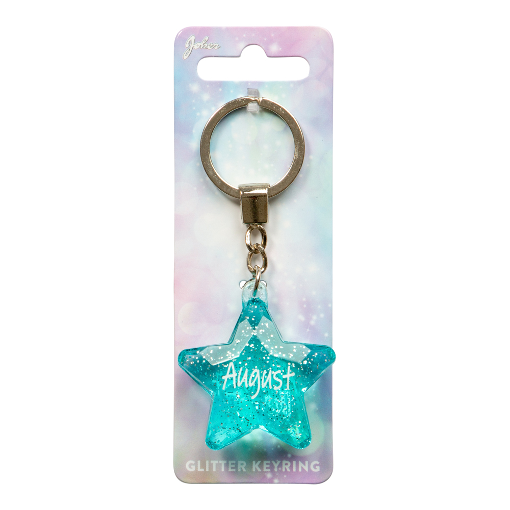 Nyckelring Glitter Star August