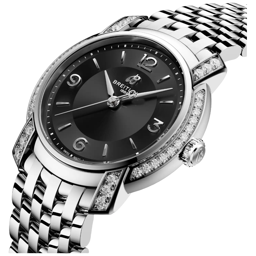 A77330671B1A1 Breitling Lady Premier 32 svart profil