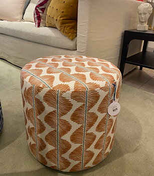 Fotpall Rund Aubin, Small - Mango