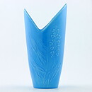 Carl-Harry Stålhane (Sagittaria 1950s) Blue Vase with Flower Relief 20 cm