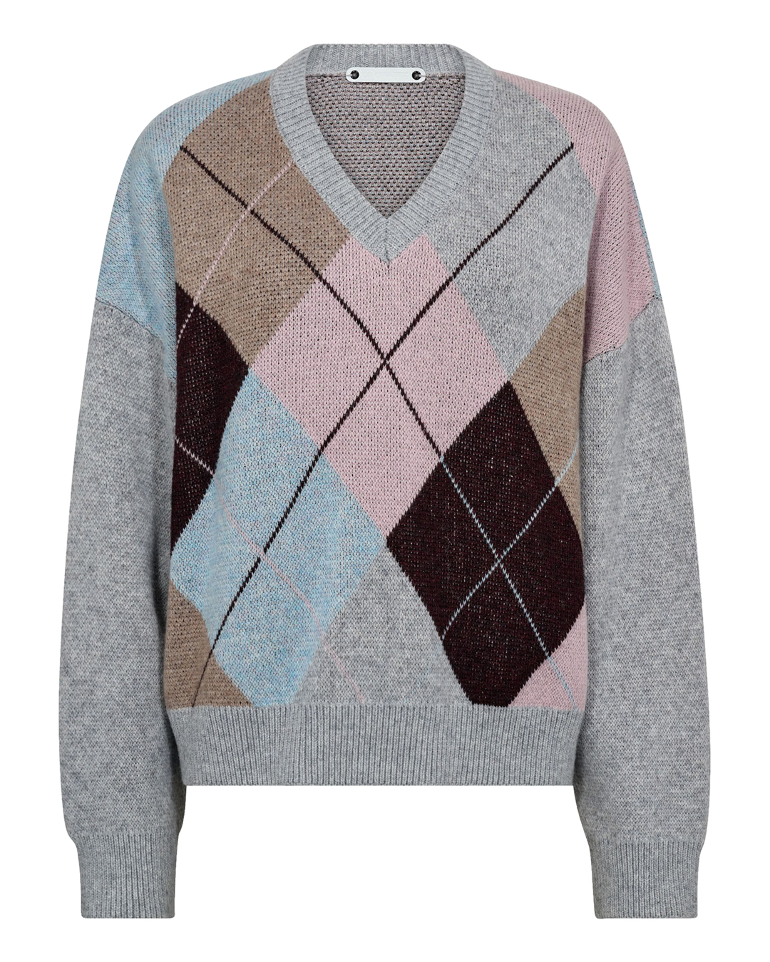 Jumper rutmönstrad grå/rosa/vinröd - 6