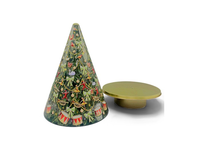 Plåtburk speldosa julgran 31 cm - 4