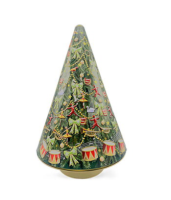 Plåtburk speldosa julgran 31 cm