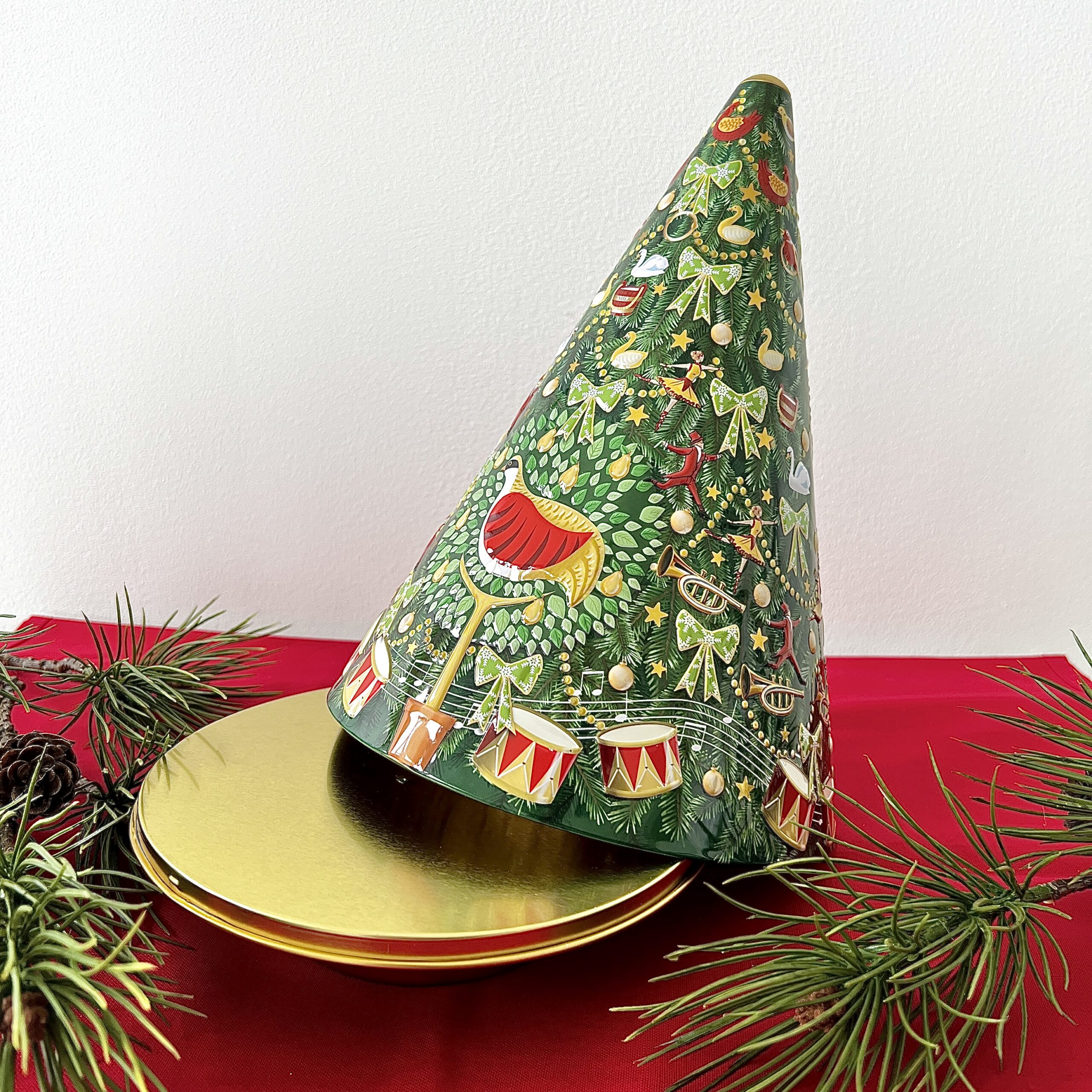 Plåtburk speldosa julgran 31 cm - 3