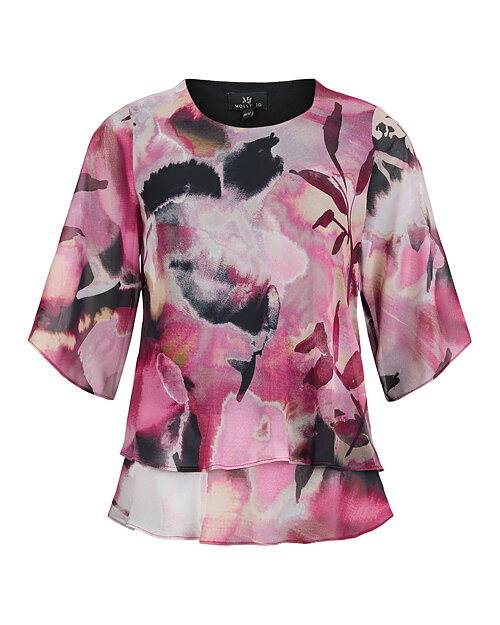 Blus Molly Jo ceriserosa/grå