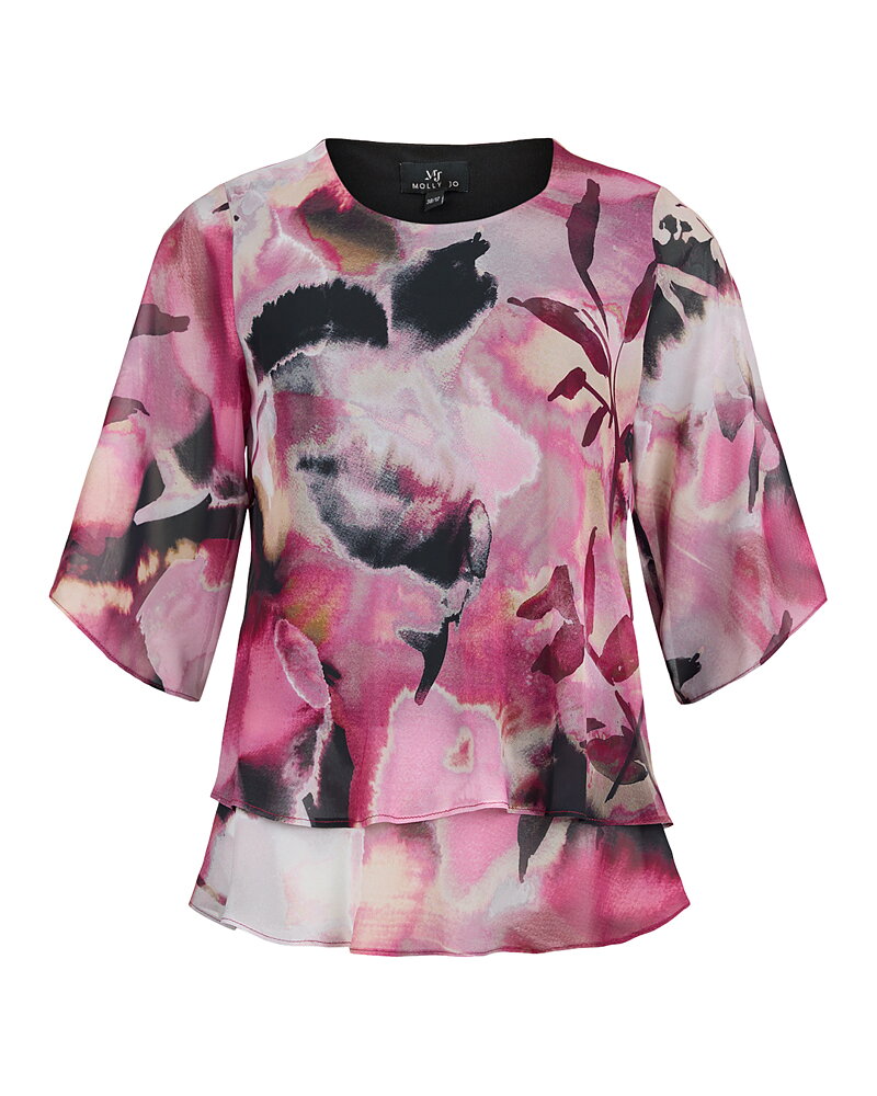 Blus Molly Jo ceriserosa/grå