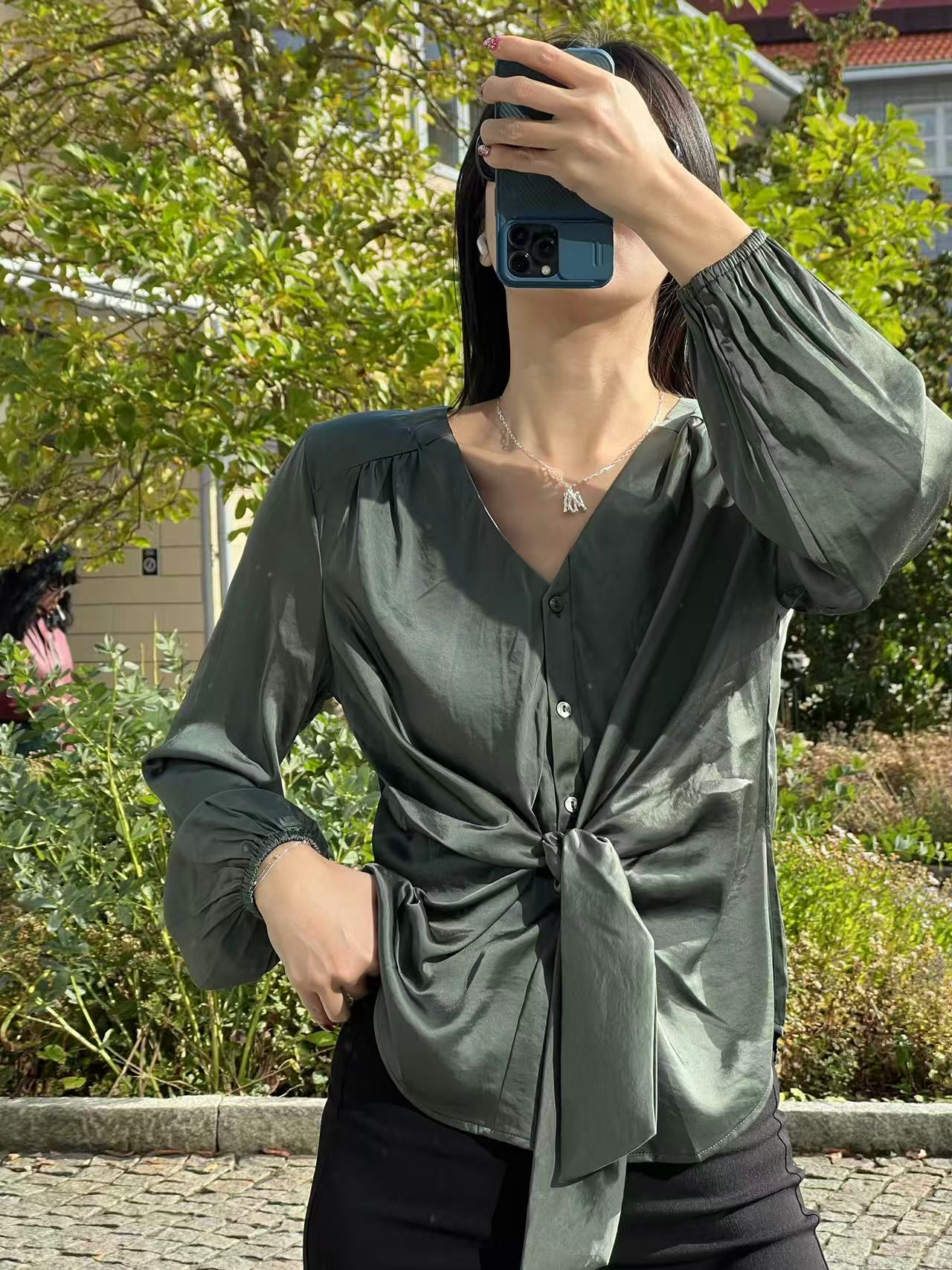 FREE/QUENT Dove Blouse grön - 2