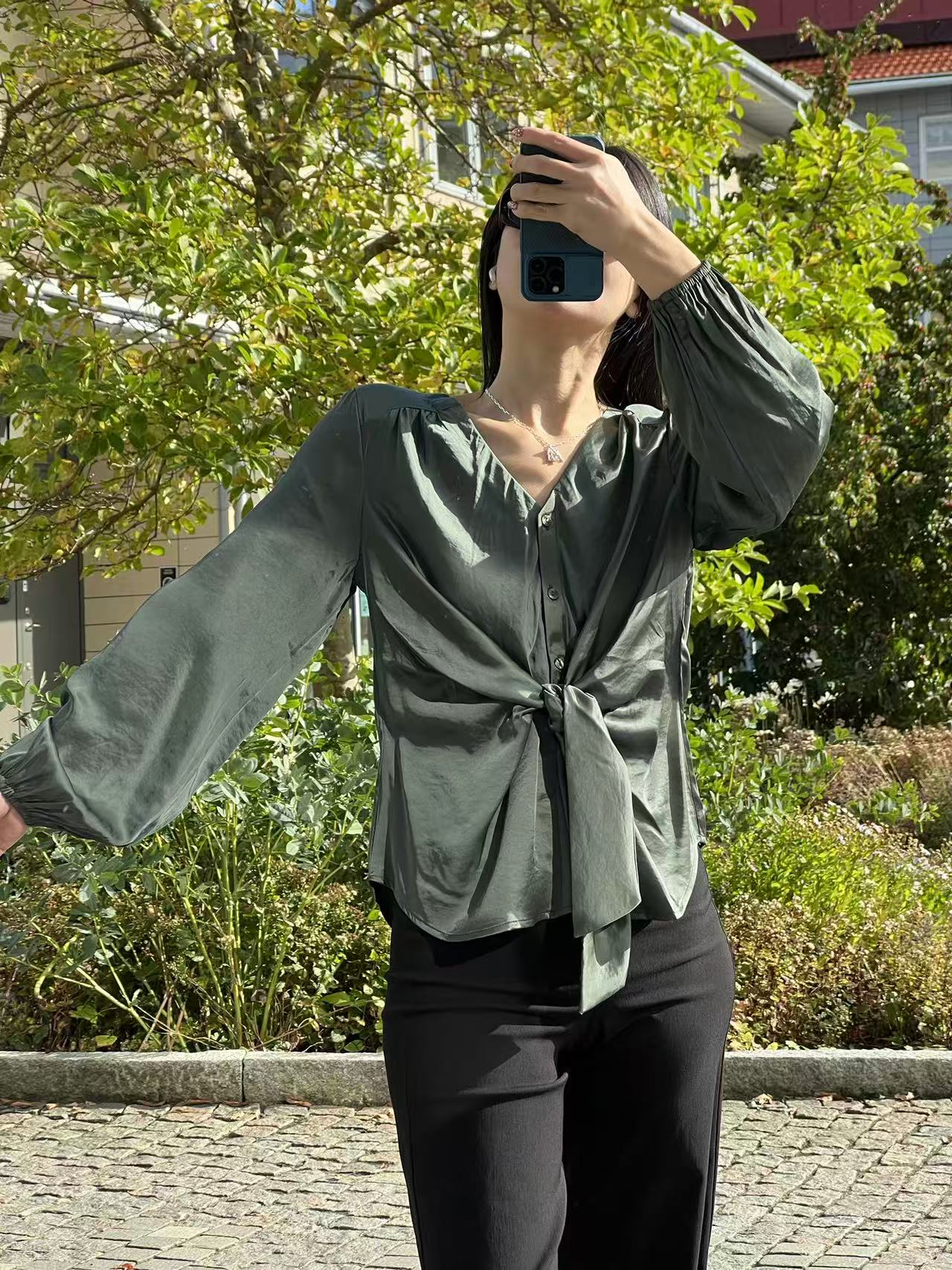 FREE/QUENT Dove Blouse grön - 3