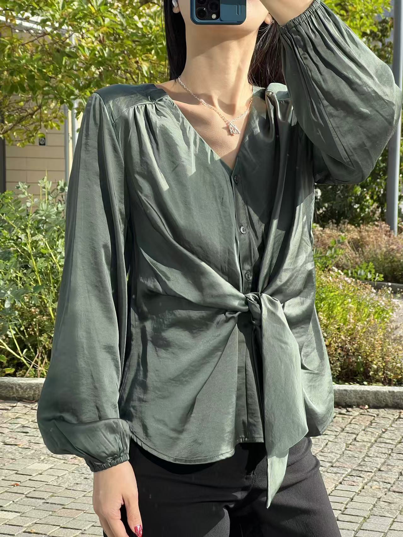 FREE/QUENT Dove Blouse grön - 6