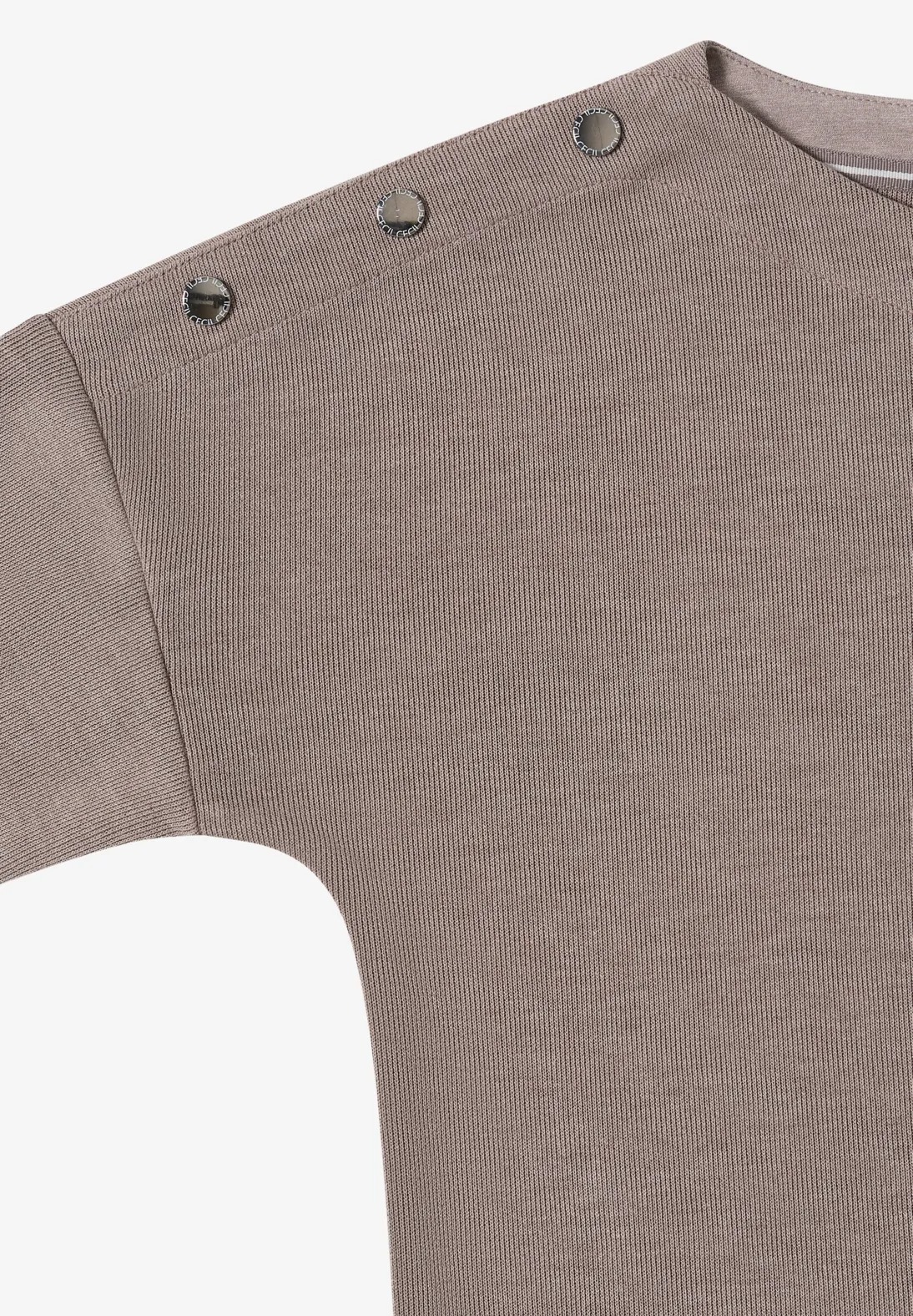 Cosy Melange Button T-shirt - (C) - Cecil - 5