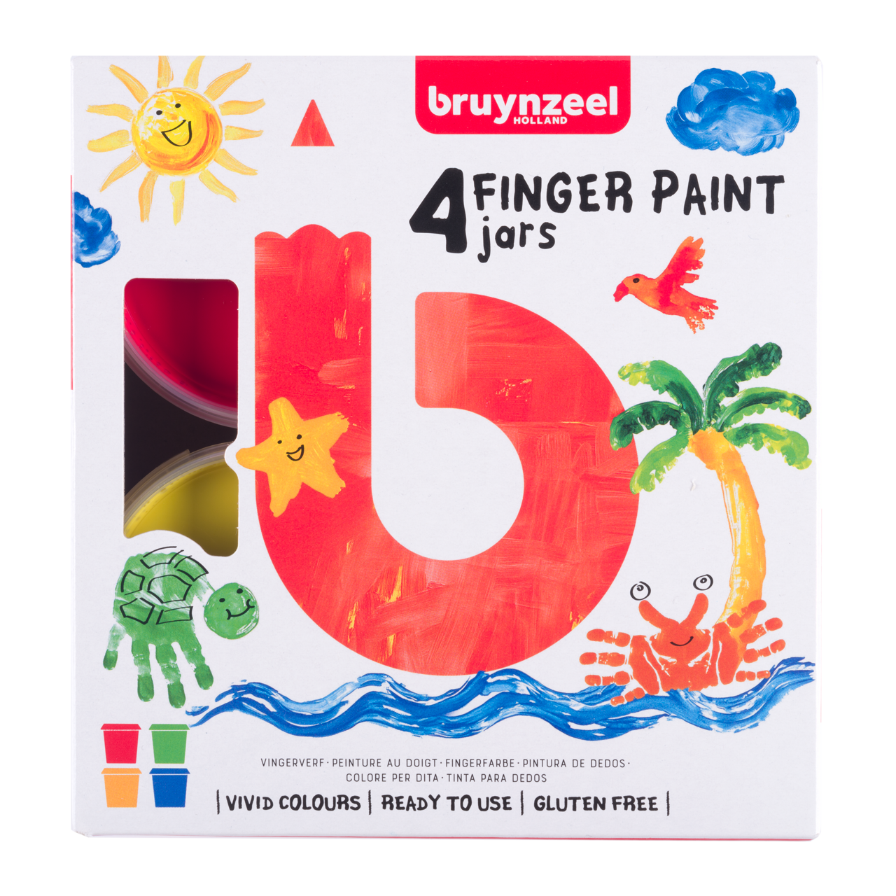 Bruynzeel Water-Based Finger Paint Set 4 X 85 ml - 2