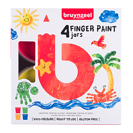 Bruynzeel Water-Based Finger Paint Set 4 X 85 ml