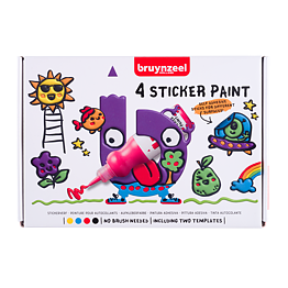 Bruynzeel Stickerpaint Set - 4 Colours + 2 Templates - Create Your Own Stickers