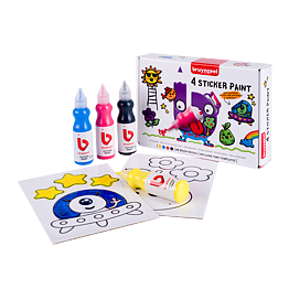 Bruynzeel Stickerpaint Set - 4 Colours + 2 Templates - Create Your Own Stickers