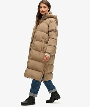 SUPERDRY Longline Hooded Puffer Jacket