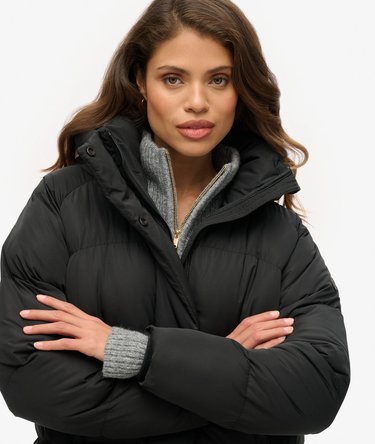 SUPERDRY Longline Hooded Puffer Jacket - 6