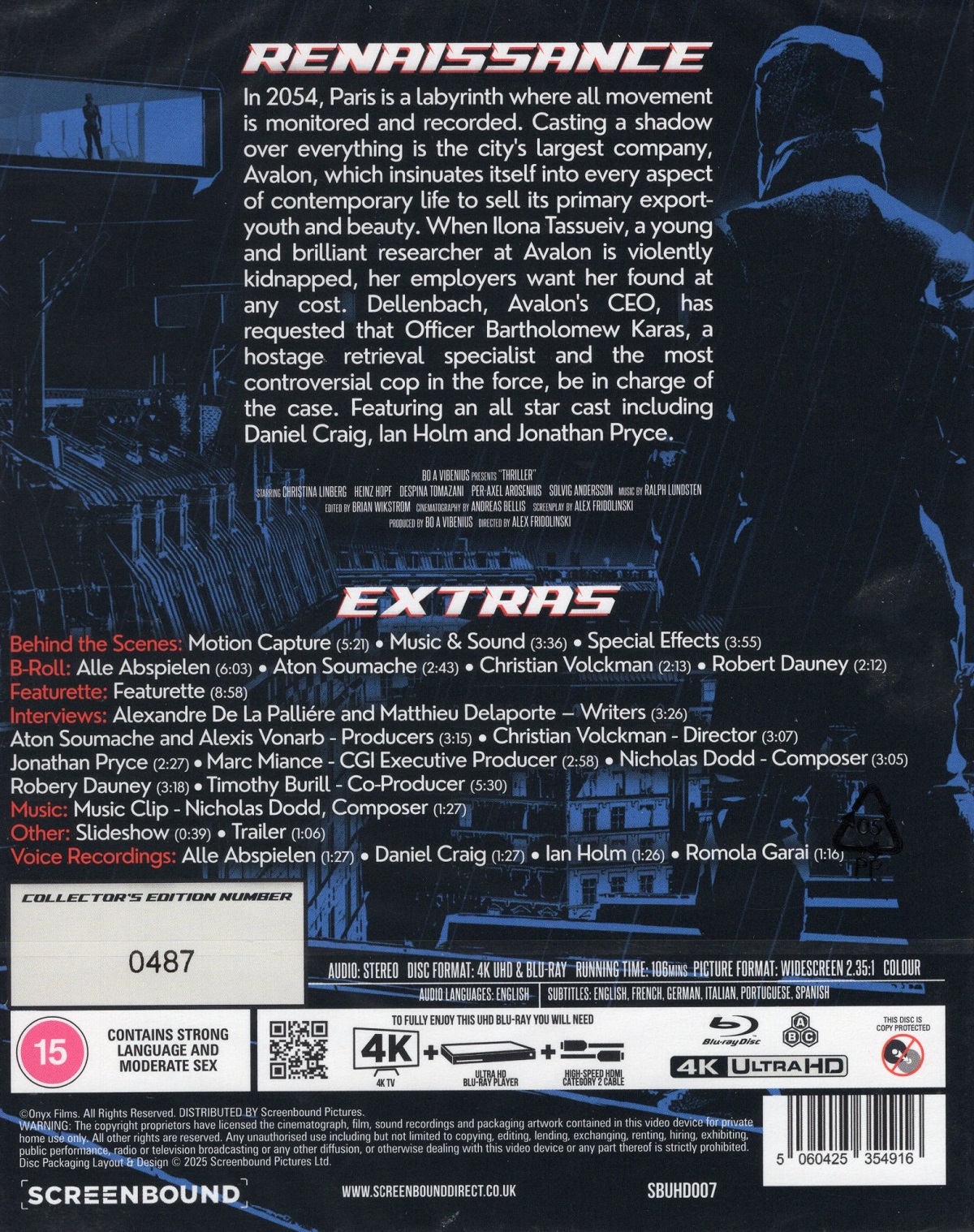 Renaissance: Paris 2054 (Limited Edition) (ej svensk text) (4K Ultra HD + Blu-ray) - 2