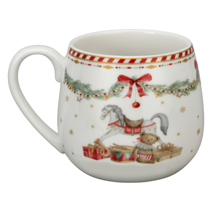 Mugg Isabelle Rose Hästmotiv Happy Holidays 
