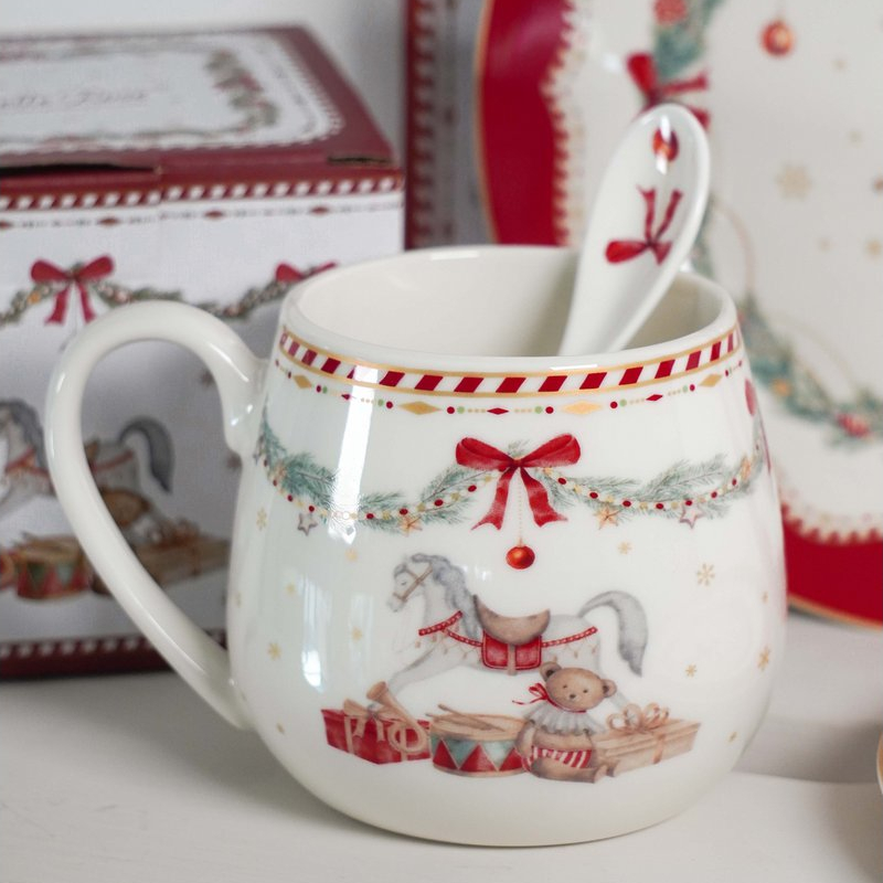 Mugg Isabelle Rose Hästmotiv Happy Holidays  - 2