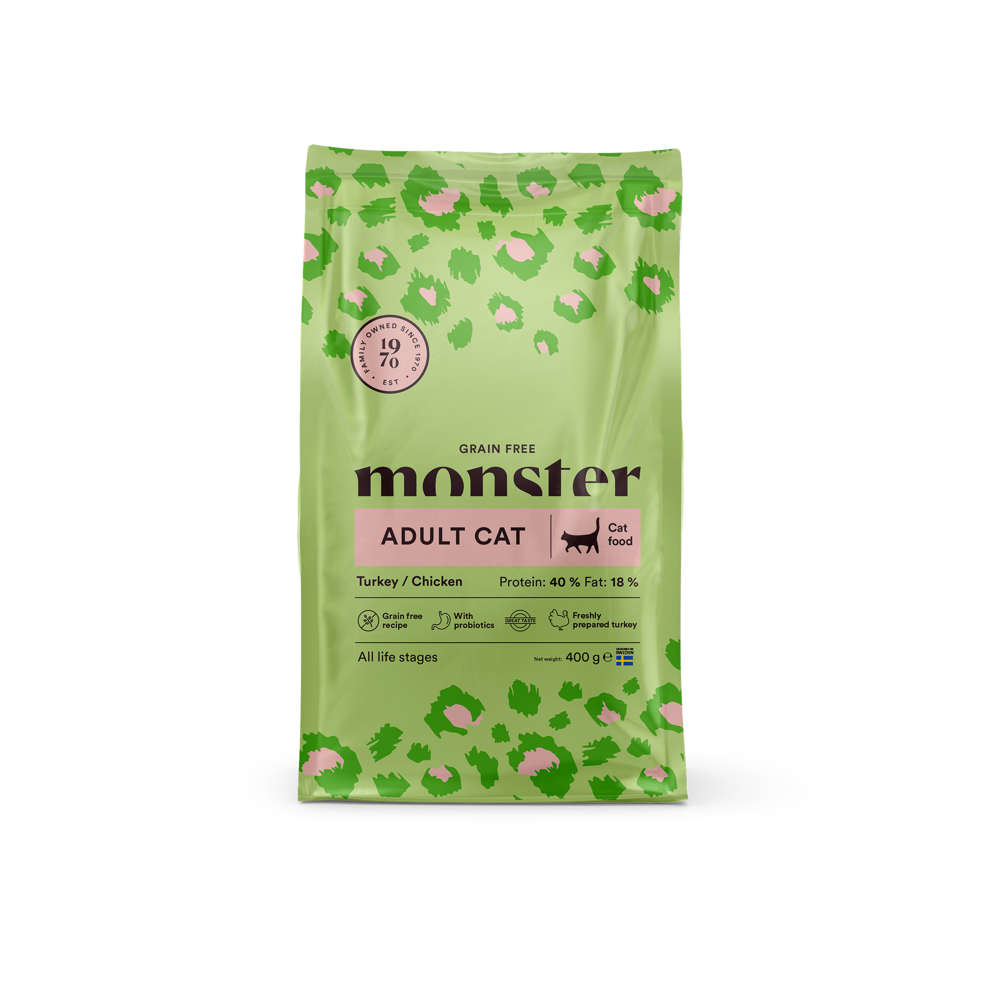 Monster Grain Free Adult Turkey & Chicken Kattmat 400g (Utg.dat: 2026-15-19)