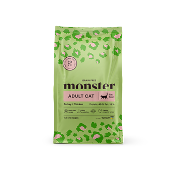 Monster Grain Free Adult Turkey & Chicken Kattmat 400g (Utg.dat: 2026-15-19)
