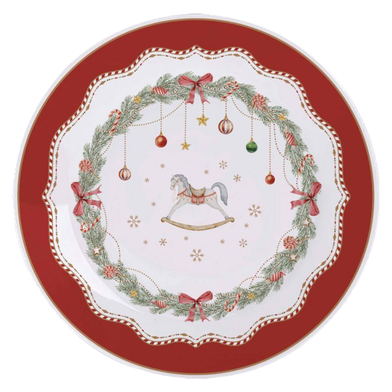 Desserttallrik Isabelle Rose Hästmotiv Happy Holidays 