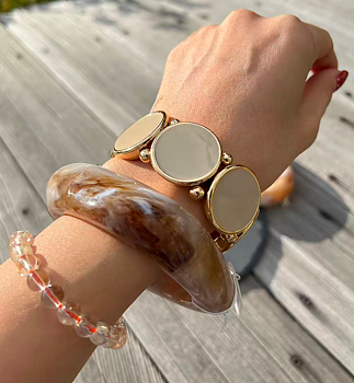 BOW19 Ava Elastic Bracelet Beige