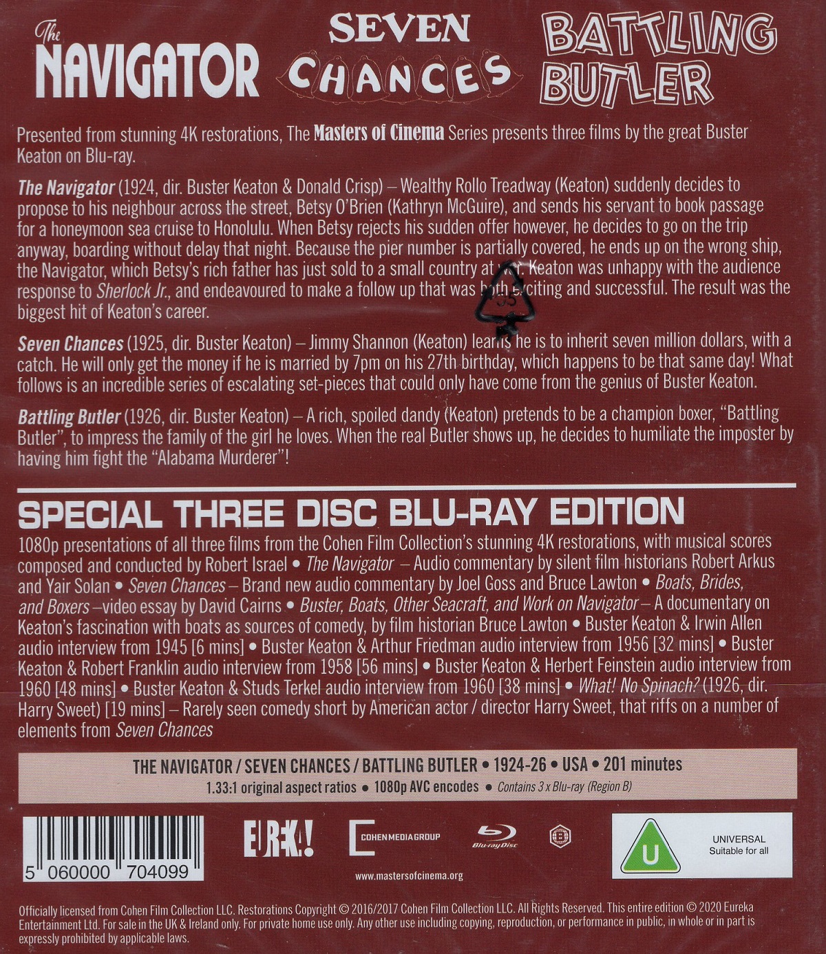 Buster Keaton: The Navigator / Seven Chances / Battling Butler (ej svensk text) (Blu-ray) - 2