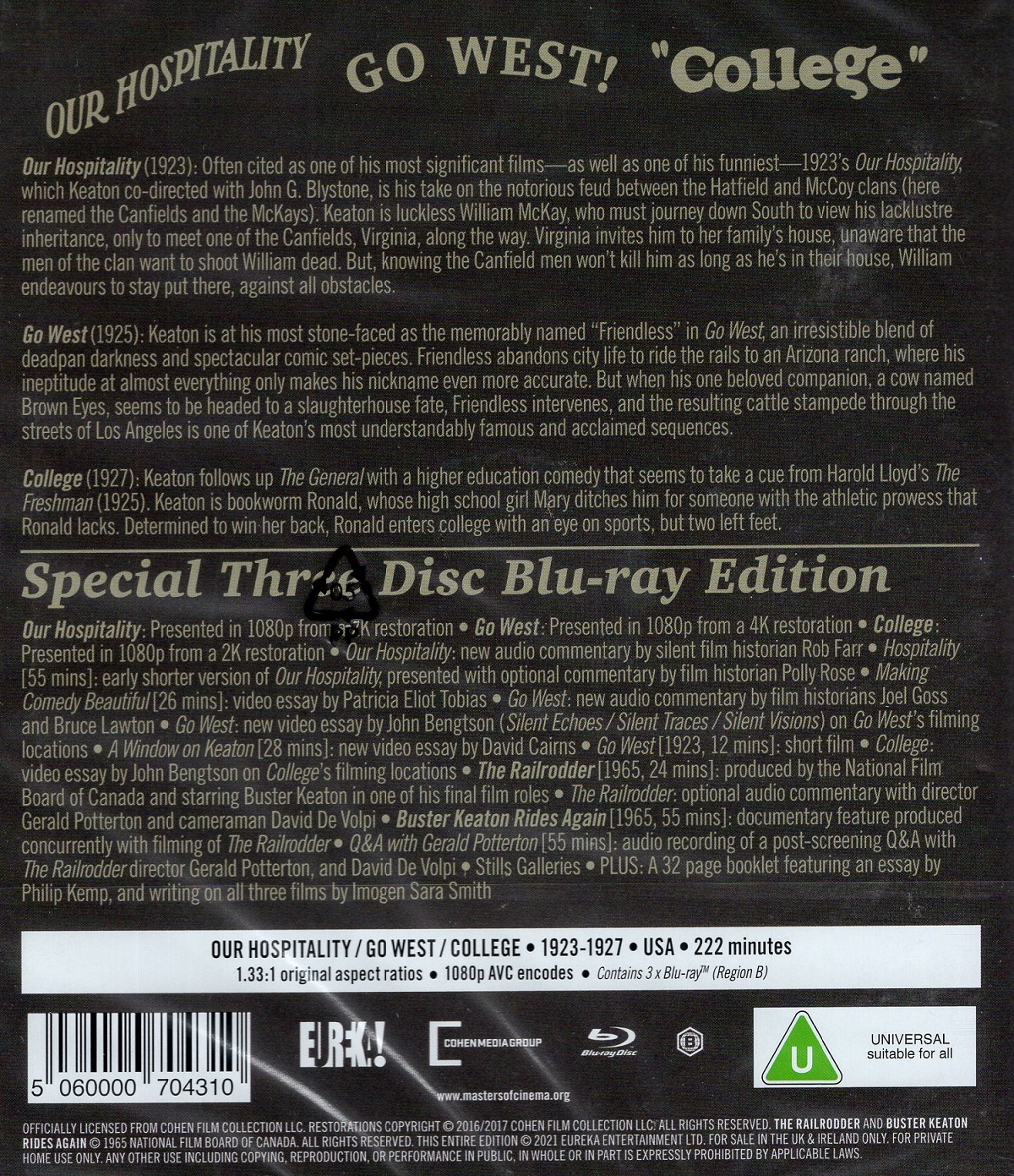 Buster Keaton - Our Hospitality / Go West / College (ej svensk text) (Blu-Ray) - 2