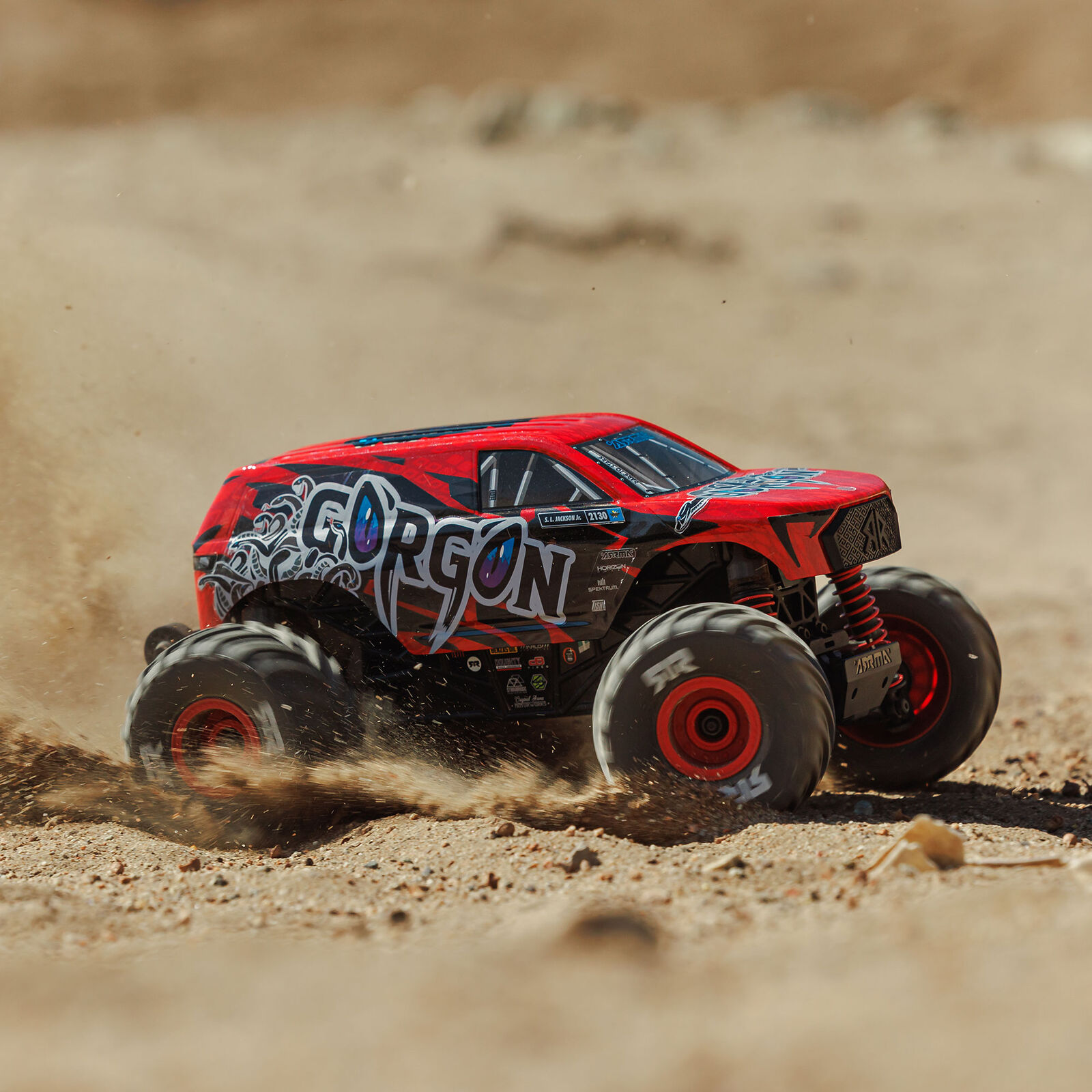 Arrma 1/16 GORGON GROM 4X4 RTR Brushed Monster Truck (Battery & Charger Included), Red - 15