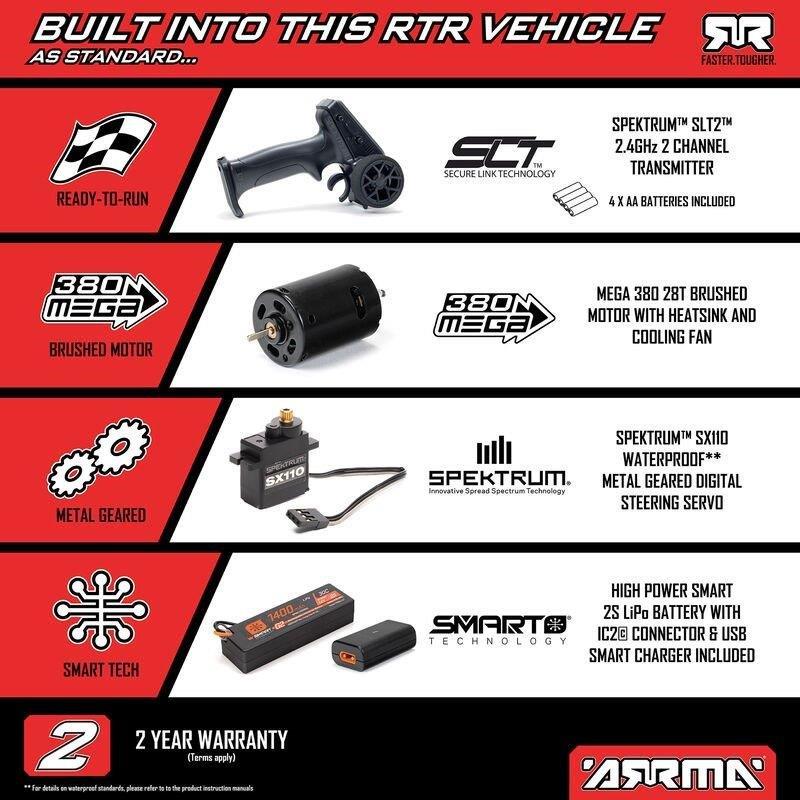 ARRMA 1/16 GORGON GROM 4X4 RTR Brushed MT (Battery & Charger Included), Yellow - 25