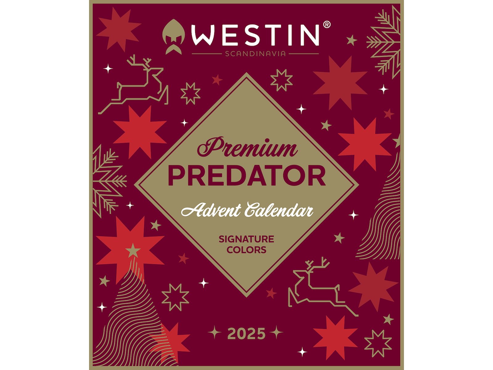 Julkalender från westin. fullmatad med 24 olika beten för predator fiske. en lucka med fiskedrag varje dag