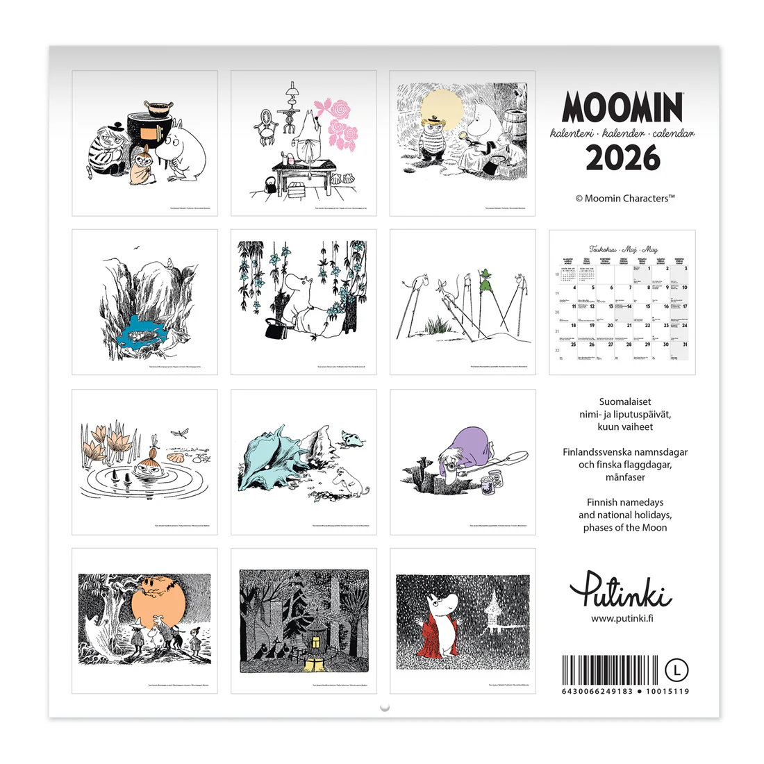 Moomin Wall Calender 2026 - 2
