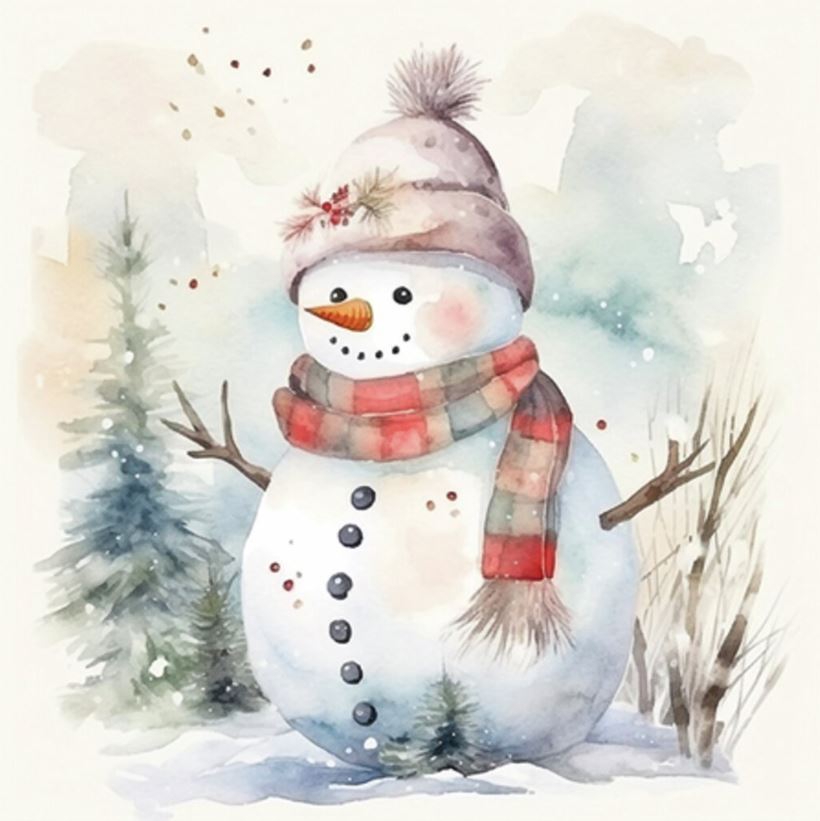 Servetter - Snowman in nature - 2