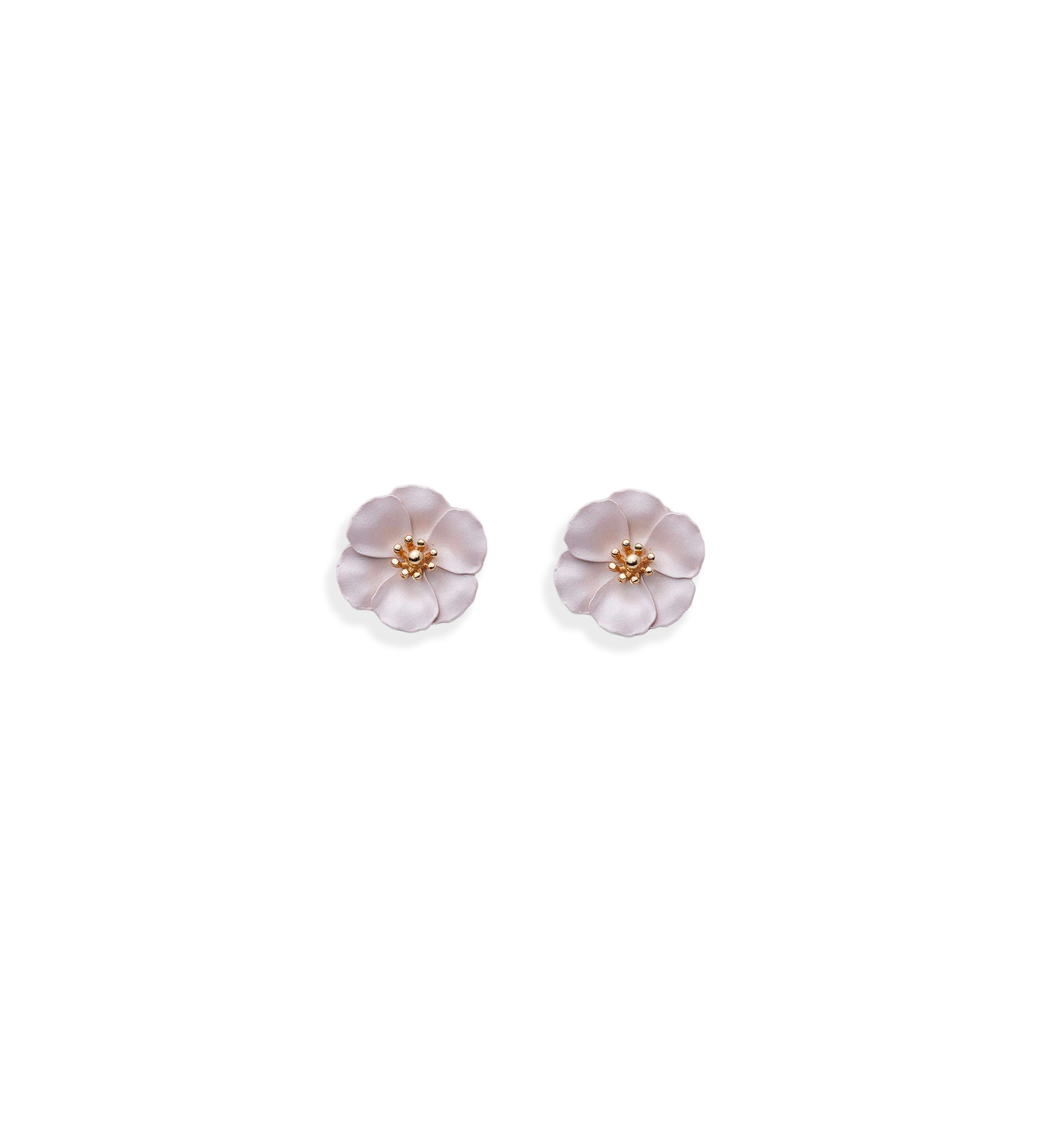 BOW19 Flower Small Earrings Pearl Pink