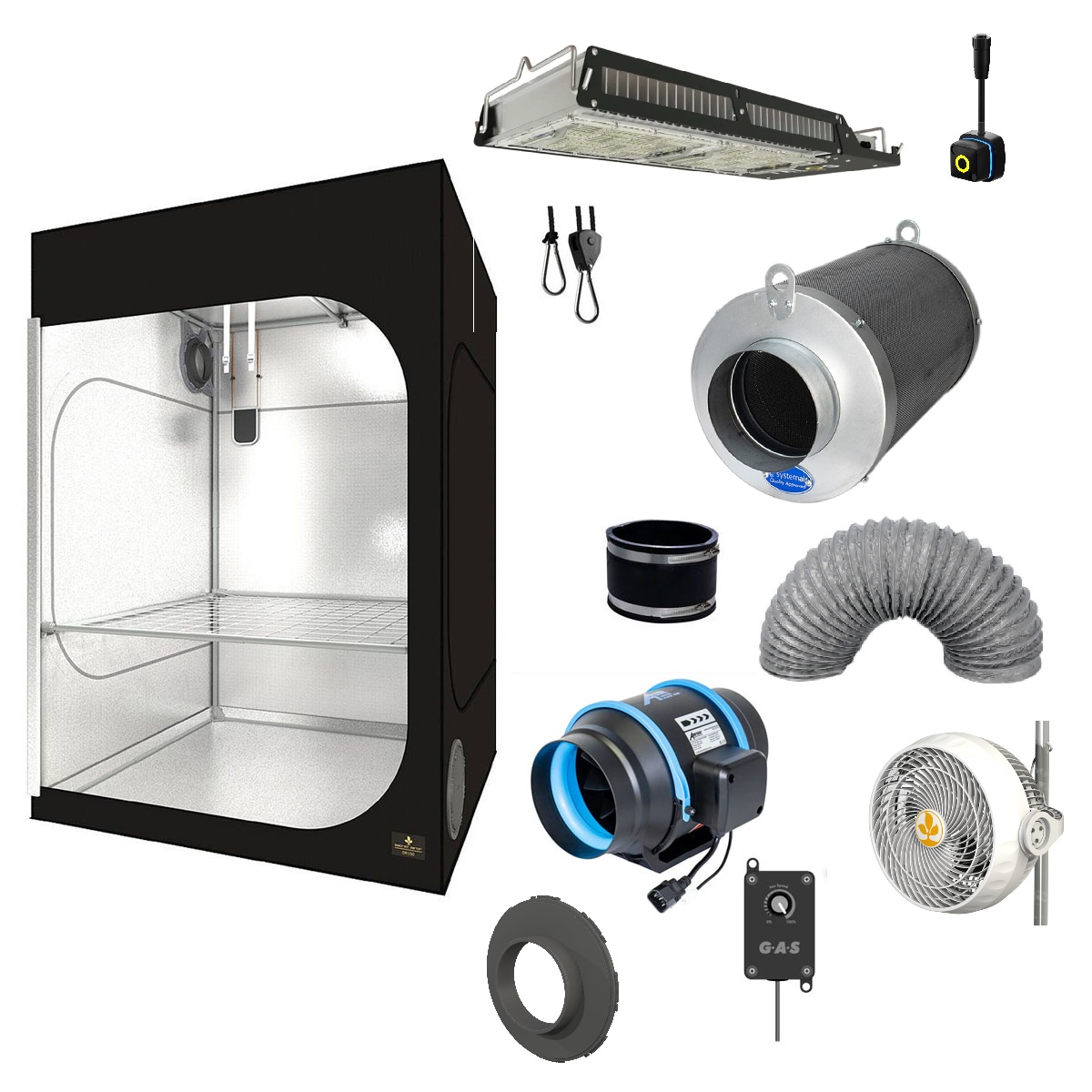 Telos Dynamic 2400 Darkroom 150 800W LED - 150x150x217cm