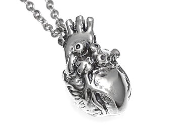 Anatomiskt Hjärta Halsband, Handgjort Anatomi Smycke