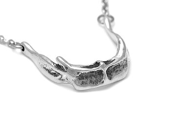 Anatomisk Hyoid Tungben Halsband, Handgjort Anatomi Smycke
