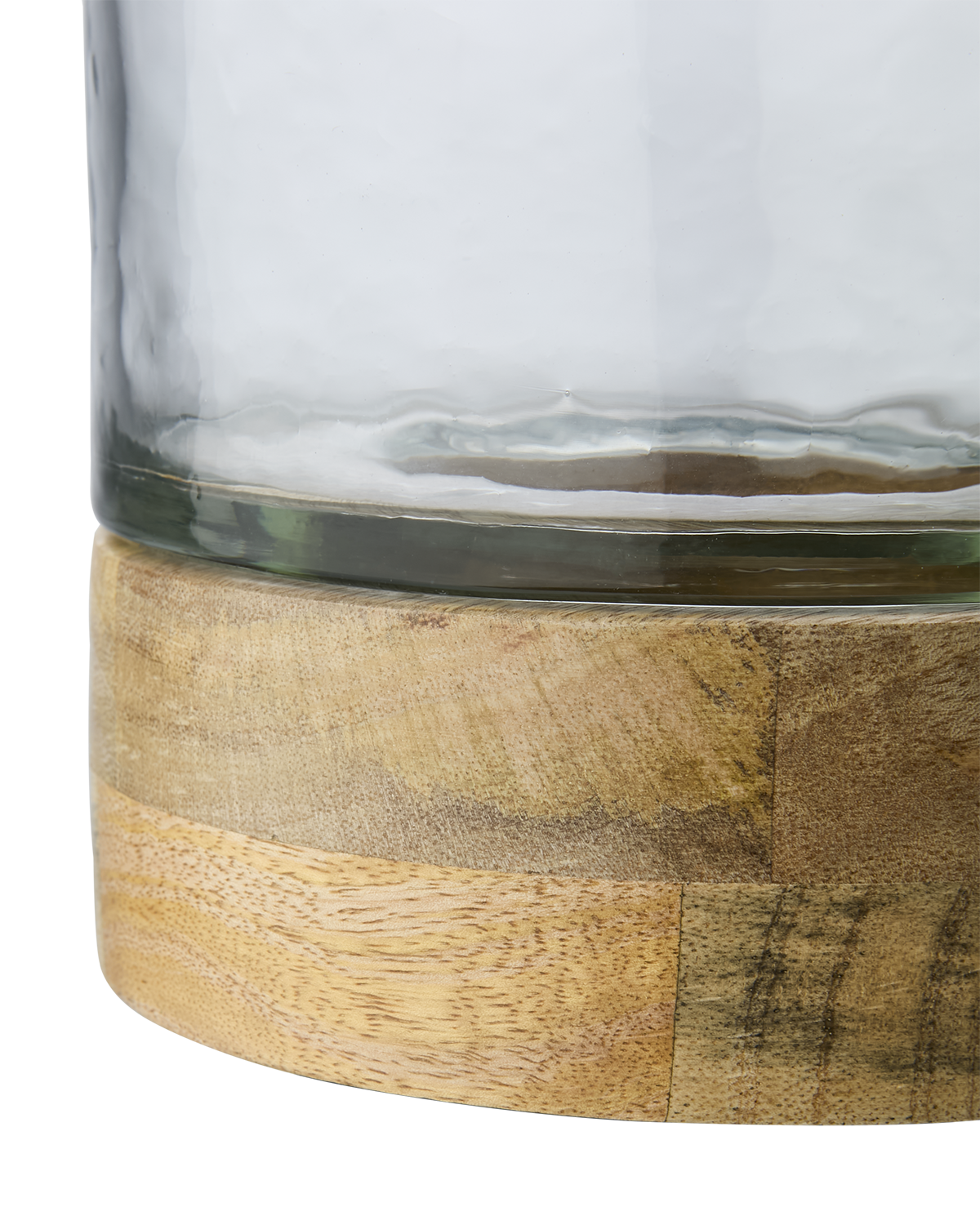 Disa Ljuslykta med munblåst glas på träfot  - 5