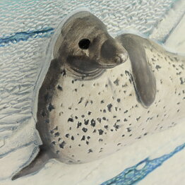 Staffan Johnson (WWF 1990) White Wall Plaque with Seal Motif 32 cm