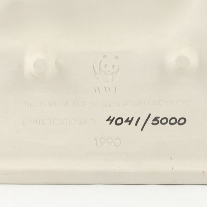 ステファン・ジョンソン  WWFシリーズ  アザラシの白い陶板  32cm  1990年