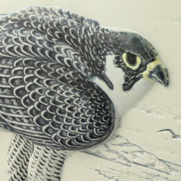Staffan Johnson (WWF 1991) White Wall Plaque with Peregrine Falcon Motif 32 cm