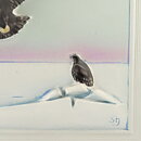Staffan Johnson (WWF 1987) White Wall Plaque with Eagle Motif 32 cm