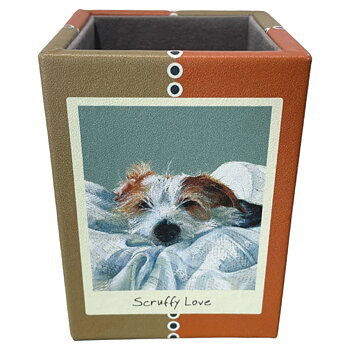 Pen Pot The Little Dog Laughed Dog Motif  Jack Russel